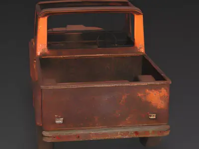 Realistic Rusty Abandoned Off-Road Vehicle 3D Model Low-poly 3D model
