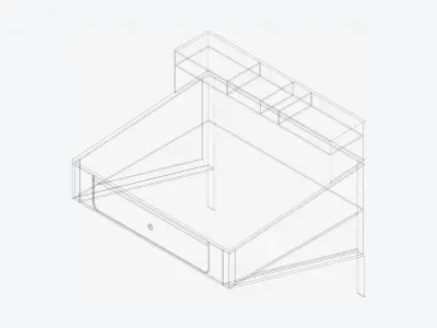 Desk - Wall Mount - Locka Low-poly 3D model