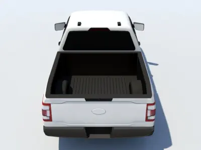 half ton Pickup truck ext cab low poly static Low-poly 3D model