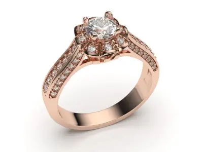solitaire with ring sizes  8 part  S21 3D print model