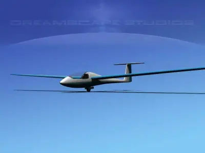 Venture Sailplane Low-poly 3D model 5