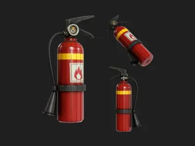 Fire Extinguisher Stylized Low-poly 3D model