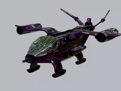 Sci-fi Aircraft Low-poly 3D model by gkrcreations