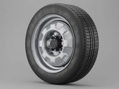 Original stamped steel wheels and tires Volkswagen Free 3D model