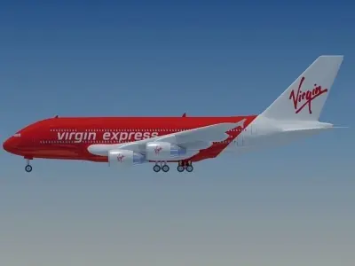 Virgin Express Model Airbus A380 3D model