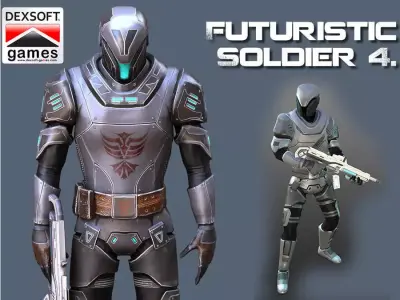 Futuristic Soldier 2 Low-poly 3D model