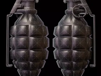 Military Grenades 3D Model Pack Game Ready PBR Assets  Low-poly 3D model