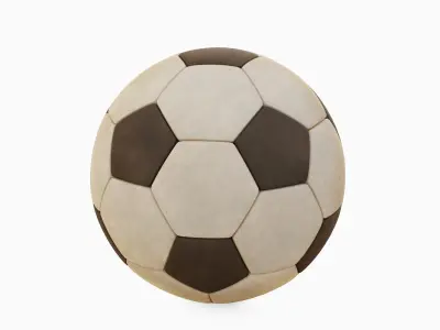 Old Leather Soccer Ball 03 3D model