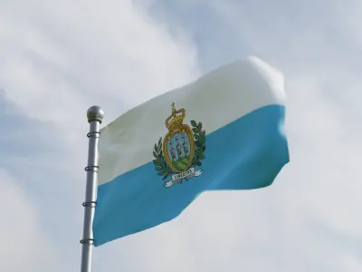 Animated San Marino Flags  3D model