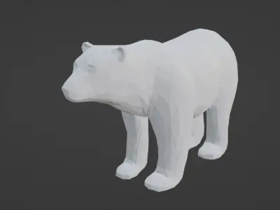 Bear With Fish Free low-poly 3D model