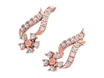 Antique Women Drop  Earrings 3dm STL OBJ FBX Render Details 3D print model