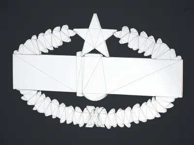 Combat Action Badge Low-poly 3D model