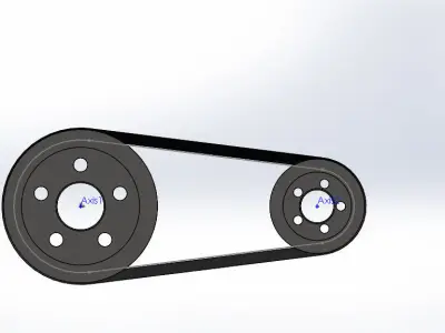 V-Belt and Pulley Assembly 3D model