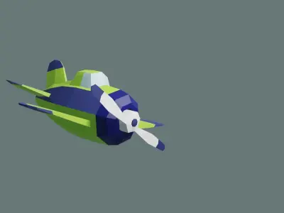 Lowpoly Basic Airplane Low-poly 3D model