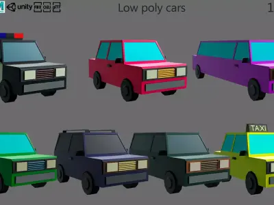 low poly cars Free low-poly 3D model
