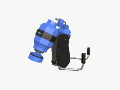 Jetpack Low Poly F03 - SciFi Character Design Low-poly 3D model