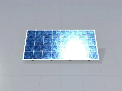 Solar module version 3 2x4m tilt angle 20 degrees without stand Low-poly 3D model