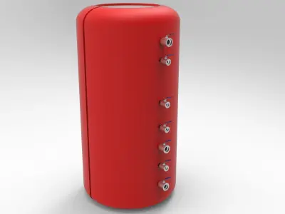 Boiler water bottle with silver buttons 3D model