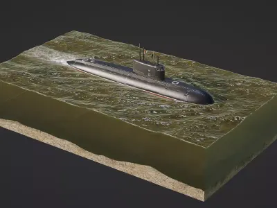 Project 636 Varshavyanka Low-poly 3D model