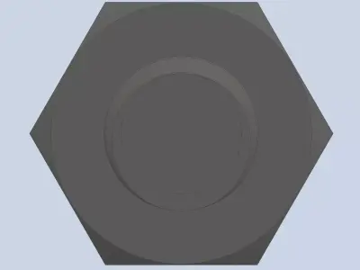 Bolt Partial Thread Hexagonal Head M10x40mm 3D model