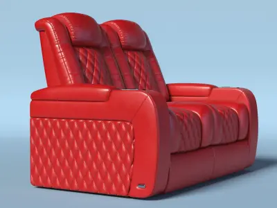  Red Home Theater Double Chair 