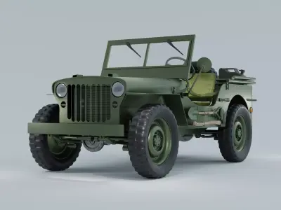 Willys MB Military Jeep High Detail 3D Model  3D model
