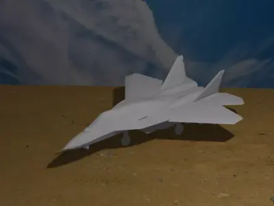 Sukhoi Su 57 Stealth Fighter High Detail 3D Model Low-poly 3D model