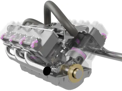 Car Engine 3D model purchase