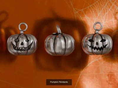 Halloween 11 pendants collection  3D Model Pack