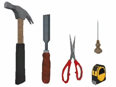 PS1 Low Poly Tool Collection Low-poly 3D model
