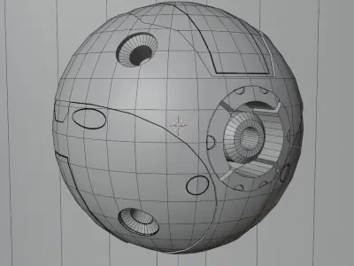 sci-fi futuristic balls mechanics Low-poly 3D model