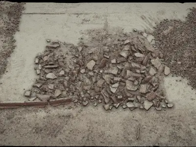 ruins ground debris construction-site photogrammetry Low-poly 3D model