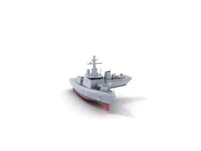Modern Naval Destroyer model pack Low-poly 3D model