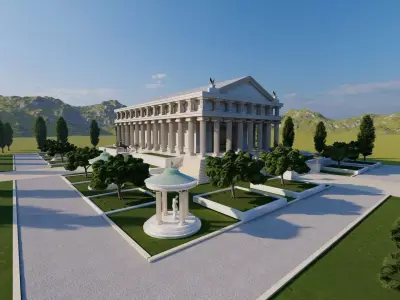 Parthenon-Historical Greek Temple 3D model 4