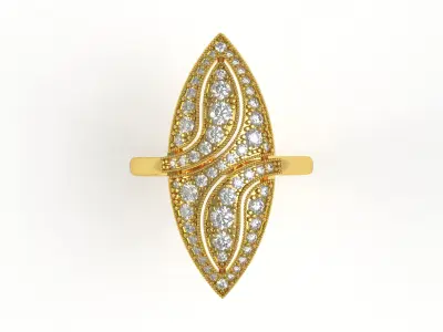 Antique Marquise Shape Diamond Ring 3D print model