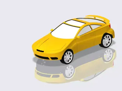 A free car model in yellow Free 3D model