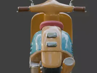 Futuristic Retro-Style Mini Scooter 3D Model Low-poly 3D model