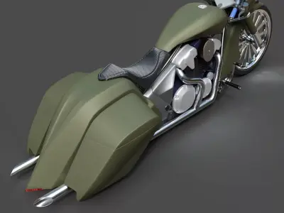 Custom Honda VT1300 Slammer - Hyper-Detailed Bagger 3D Model 3D model