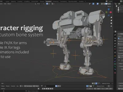 Mech 02 - Hyperion Low-poly 3D model