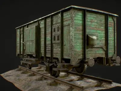 Railway carriage Free low-poly 3D model
