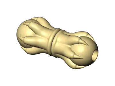6 carved claw bead bracelet charm and pendant 3D print model