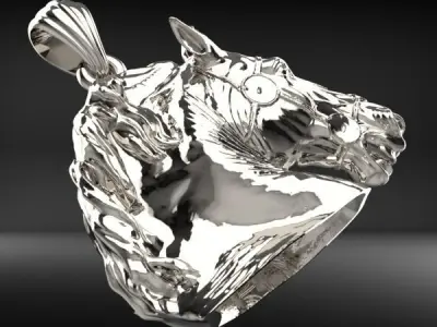 Marcus aurelius horse hollow 3d Necklace Pendant Charm Jewelry 3D print model