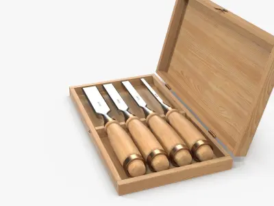 Straight chisels 3D model purchase