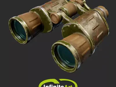 Binoculars Low-poly 3D model 4
