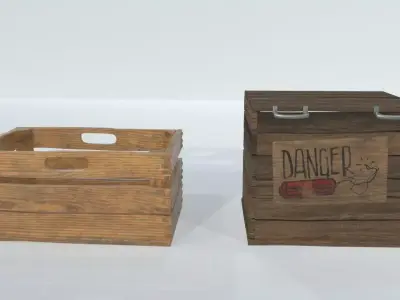 crates wooden Low-poly 3D model