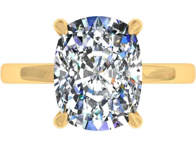 7 carat Cushion Stone Solitary Ring 3D print model