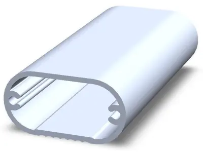 Aluminum Extruded Oval Pipe Footrest MOD AL-054ap Low-poly 3D model