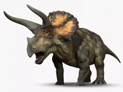  Triceratops Rig Low-poly 3D model