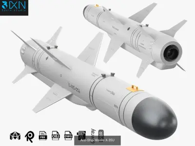 Ballistic Cruise defense missile collection Max Blender PBR Pack