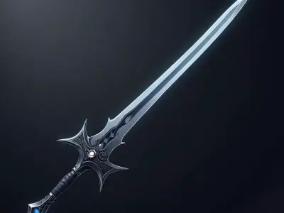 Royal Sword PBR Game Ready Low-poly 3D model